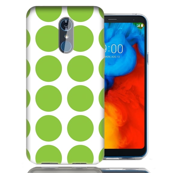 MUNDAZE For LG Stylo 4 Green Polkadots Design TPU Gel Phone Case Cover