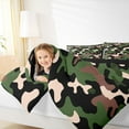 thumbnail image 4 of Feelyou Camouflage Camo Full Size Comforter Sets, Green Abstract Ombre Bedding Sets, 3pcs, 4 of 8