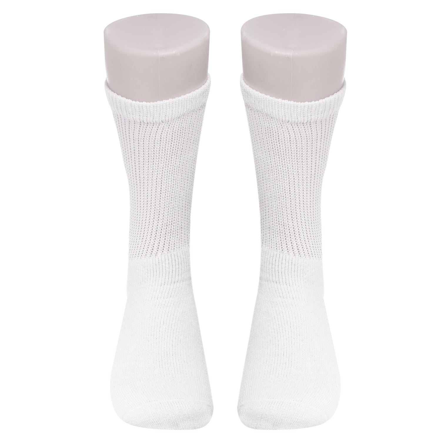 Diabetic Socks - Non Skid Hospital Loose Fitting Slipper Socks With Gripper Bottoms 2 Pack Savings - Gripper socks - Men's Size 13-15 (Skid 3 White)