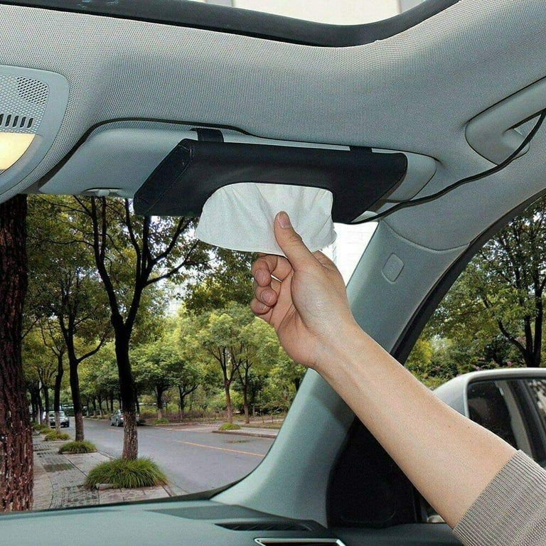 Easy Reach Car Tissue Box Holder Universal Fit On Car Sun Shade & Back Seat  (Black)