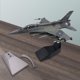 thumbnail image 5 of F16D Fighter a escala 1/72 fundido a presión con 2 soportes de exhibición decoración de escritorio modelo de avión para el hogar, 5 of 9