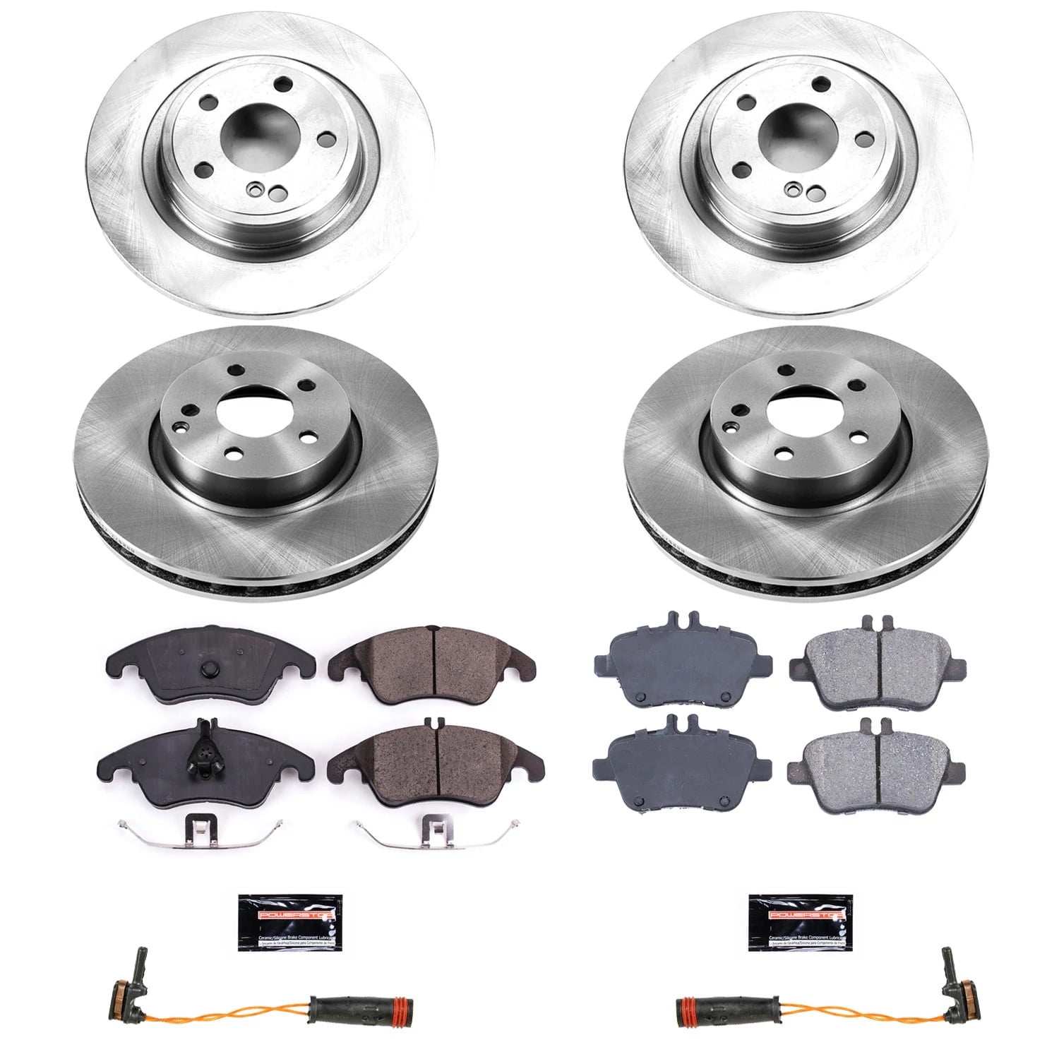 PowerStop Front and Rear Stock Replacement Brake Pad and Rotor Kit Fits: MERCEDES-BENZ Select Models KOE8056