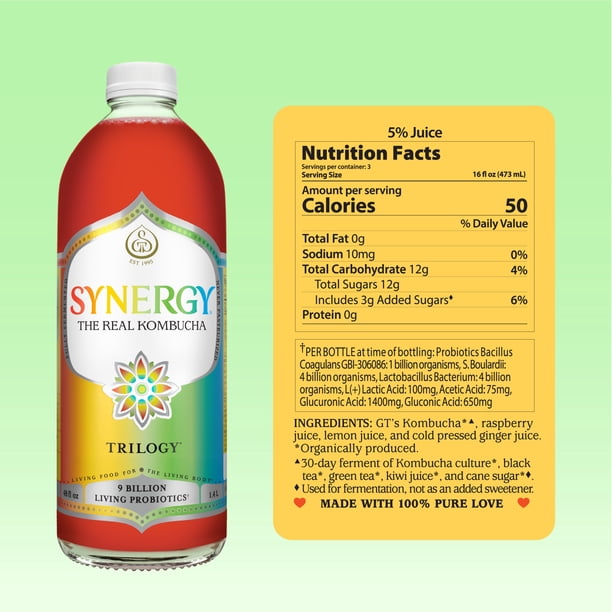 Synergy Kombucha 48oz | Non gmo supply chain for retail - Walmart