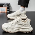 thumbnail image 2 of Men's White Chunky Dad Sneakers Breathable Mesh Platform Athletic Shoes Non-slip Comfortable Walking Shoes for Daily Wear, 2 of 5