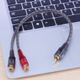 thumbnail image 1 of Cable De Audio Cable De Audio Cable de datos 1 unidad de 30cm, 1 RCA macho a 2 RCA hembra, Cable divisor OFC para sistema de Audio de coche, 1 of 9