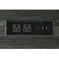 thumbnail image 6 of Industrial Bar Table Set with Power Outlet 4-Piece, 36 inch High Top Table with 3 Stools, Breakfast Nook Set for Kitchen Living Room Game Room, Grey and Black, 6 of 10