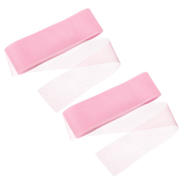 Uxcell 25 yardas de trenza de crin de caballo rígido, 3 pulgadas de ancho para costura de huesos de poliéster, vestido de boda, danza, manualidades, accesorios, rosa claro (2 rollos)