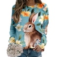 thumbnail image 4 of TAIAOJING Womens Fashion Easter Print O Neck Sweatshirt Round Neck Fit Pullover Tops Long Sleeve Workout Shirts Loose Blouse, 4 of 7