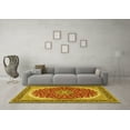 thumbnail image 3 of Ahgly Company Machine Washable Indoor Rectangle Medallion Yellow Traditional Area Rugs, 2' x 4', 3 of 4