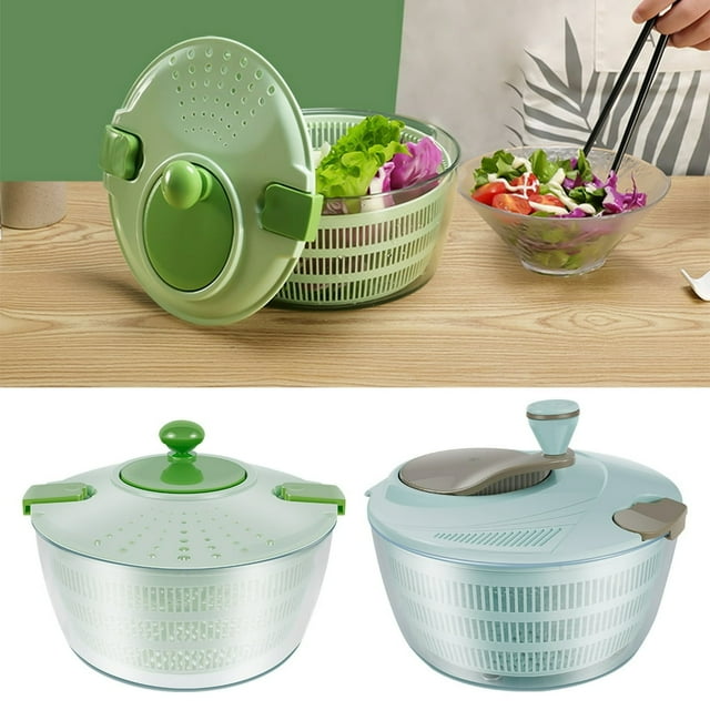 EIMELI 4L Salad Spinner Manual Salad Washer with Drain and Handle Salad Dryer with Vegetable Washing Basket Multi-Function Lettuce Spinner Fruit Washer