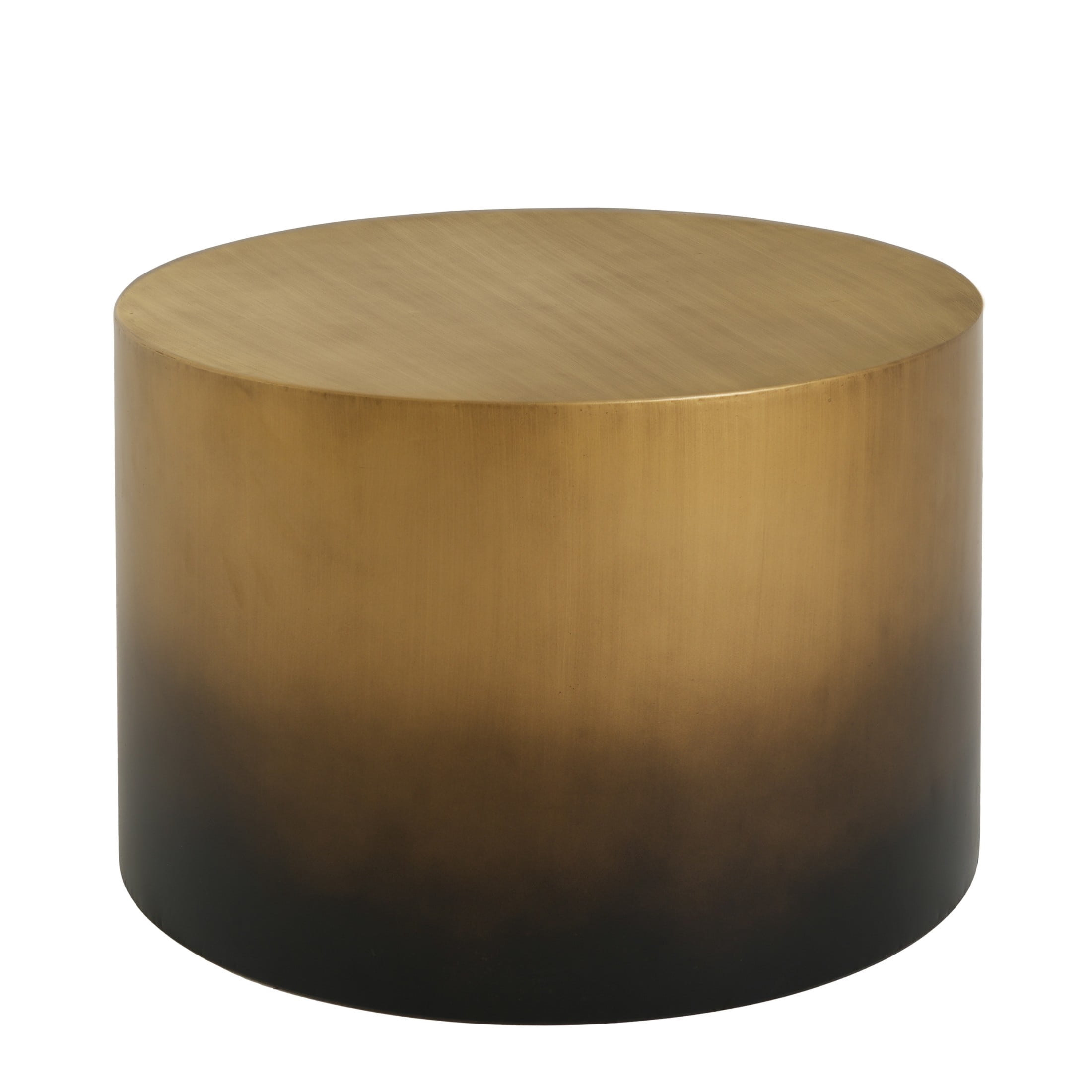 Christopher Knight Home 24.8"W Iron Cylinder Round Coffee Table, Modern Drum Accent Table, Antique Brass