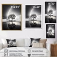 thumbnail image 4 of Designart "Grayscale Arc Rainbow Over the Tree III" Floral Floater Framed Wall Art Living Room, 4 of 7