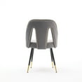 thumbnail image 6 of Velvet Modern Dining Chairs Set of 2, Upholstered Upholstered Side Chairs with Nailheads and Black Metal Legs for Kitchen Dining Room Gray, 6 of 7