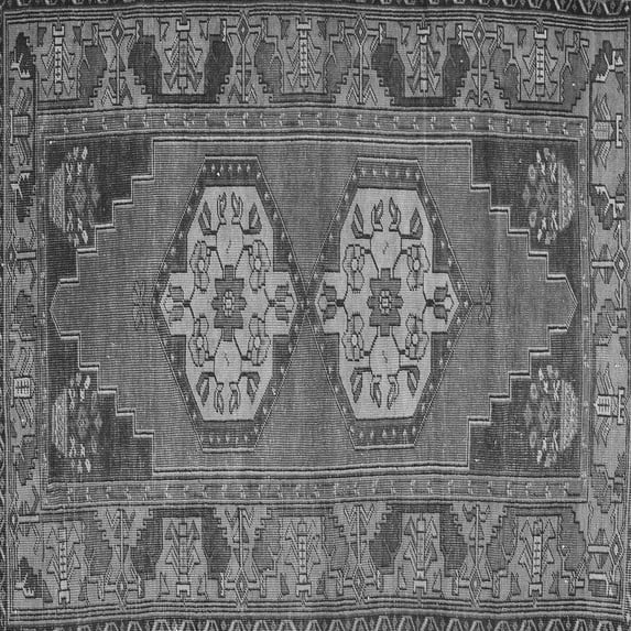 Ahgly Company Indoor Square Persian Gray Traditional Area Rugs, 7' Square