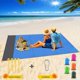 thumbnail image 2 of Alfombra de nailon para exteriores, manta , 78 pulgadas, impermeable, portátil, a prueba de arena, para playa, parque, camping, Púrpura, 2 of 5