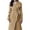 Khaki, variant on Women's Lapel Pea Trench Coat Long Jacket Open Front Belted Overcoat with Belt