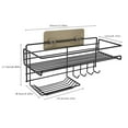 thumbnail image 4 of Huayishang Bathroom Shelf Bathroom Shelf Organizer Shower Caddy Storage Kitchen Rack with Traceless Transparent Adhesive No Drilling, Kitchen Essentials Clearance Sale Black, 4 of 5