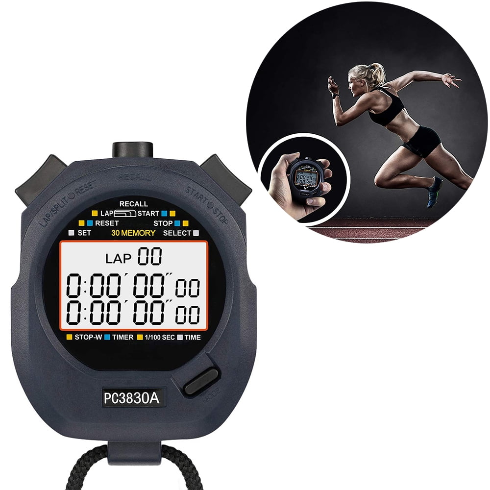 AMGRA Professional Digital Stopwatch Timer Three Row Display Athletics
