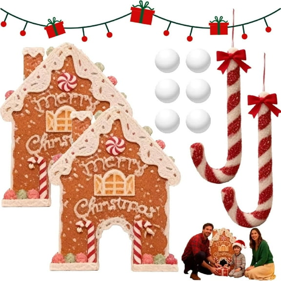 Gingerbread Golf Game Set - Best Christmas Game,Christmas Mini-Golf Course,Portable Mini Golf Course Set,Add A Twist of Laughter and Fun to Your Holiday Gatherings (2 PCS)