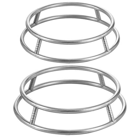 

OUNONA 2PCS Round Pot Rack Stainless Steel Heat Insulation Pot Holder Accessory