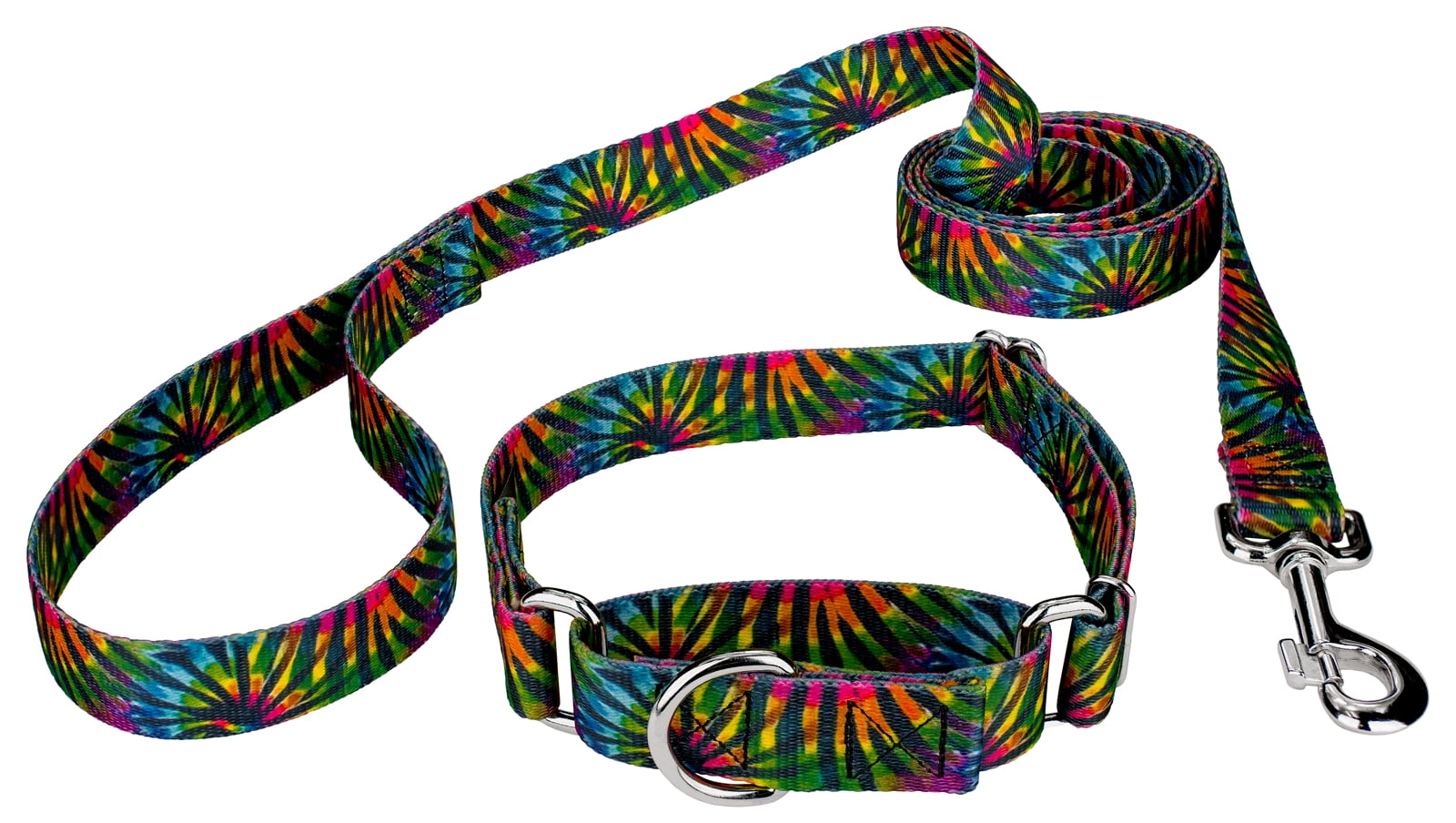 Country Brook Design Tie Dye Stripes Martingale Dog Collar & Leash