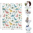 thumbnail image 4 of White Dinosaurs Rainbows Plants Pattern Blanket,Comfortable Soft Flannel Throw Blanket,All Season,Warm Lightweight Blankets for Sofa Bed Couch Living Room Chair,30"x40", 4 of 4