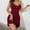 Wine, variant on Abomasnow Sleeveless Nightgowns for Women Ribbed Knit Chemise Sleep Shirt Sexy V Neck Spaghetti Strap Lace Trim Nightgowns