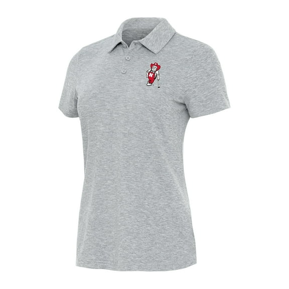 Women's Antigua Heather Gray Nebraska Huskers Matter Polo