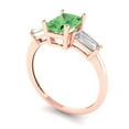 thumbnail image 2 of 1.5 ct Emerald Cut Simulated Green Diamond Three-Stone Engagement Ring for Women in 18K Rose Gold, 2 of 5