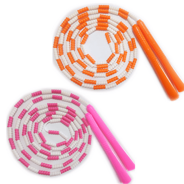 Long Jump Rope(2 PACK), Double Dutch Jump Rope, Soft Beaded Skipping Rope for Kids Adults, Plastic Segmented Jump Rope, Long Enough