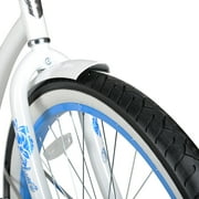 Hyper Bicycles 26 Womens Beach Cruiser, Adult Ages 13+, White/Blue