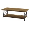 thumbnail image 5 of Wallace & Bay Douglas Rustic Brown and Metal Gray 45" Coffee Table with Solid Wood Top, Metal Base, And Open Storage Shelf, 5 of 6