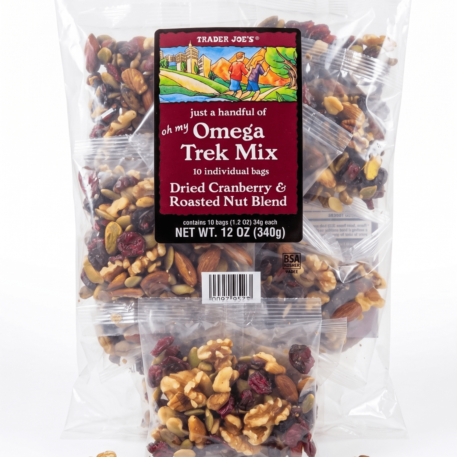 Pack of 1 Trader Joe's Omega Trek Mix | Nutritious & Flavorful