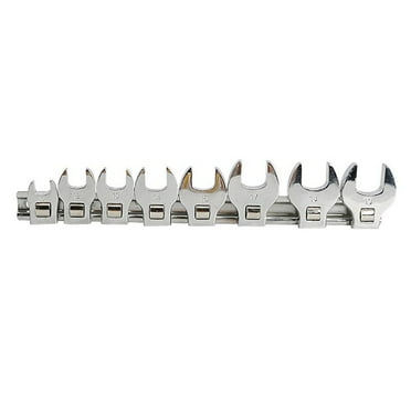 LLDI 8Pcs 3/8 Inch Drive Crowfoot Wrench 10 to 19mm Metric Foot Open End Spanner
