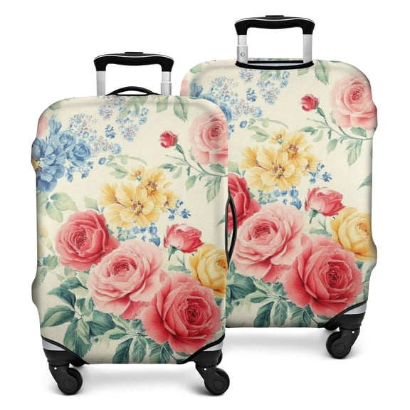 Pioneer Flower Floral Print Pattern Luggage Cover Fashion Suitcase Cover Baggage Covers Fit 25-28 Inch Luggage (Go Travel)