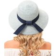 thumbnail image 2 of Women Sun Hat Summer Straw Hat Floppy Beach Hat Wide Brim UV Protection Hats UPF 50 with Chin Strap, 2 of 7