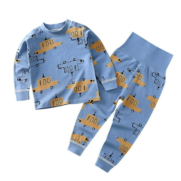 Bovxnpu Boys Girls Outfits Set 2 Piece Loungewear Set, Boys Long Sleeve Shirt and Pants Set for Toddlers Girls Fall Clothes Home Clothes 3 Years