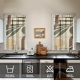 thumbnail image 2 of Modern Abstract Geometric Lines Boho Kitchen Curtains - Vintage Tier Cafe Curtains for Bathroom Living RV Rod Pocket Window Drapes 36 Inch 2 Panels Set 28"x36" Window Treatment Tiers, 2 of 4
