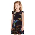thumbnail image 1 of Fotbe Humming Bird Vestido de Dormir para Niñas de 3 a 10 Años, Mangas Cortas, Estilo Princesa, Pijama Camisón con Mangas Voladas-Medium, 1 of 6