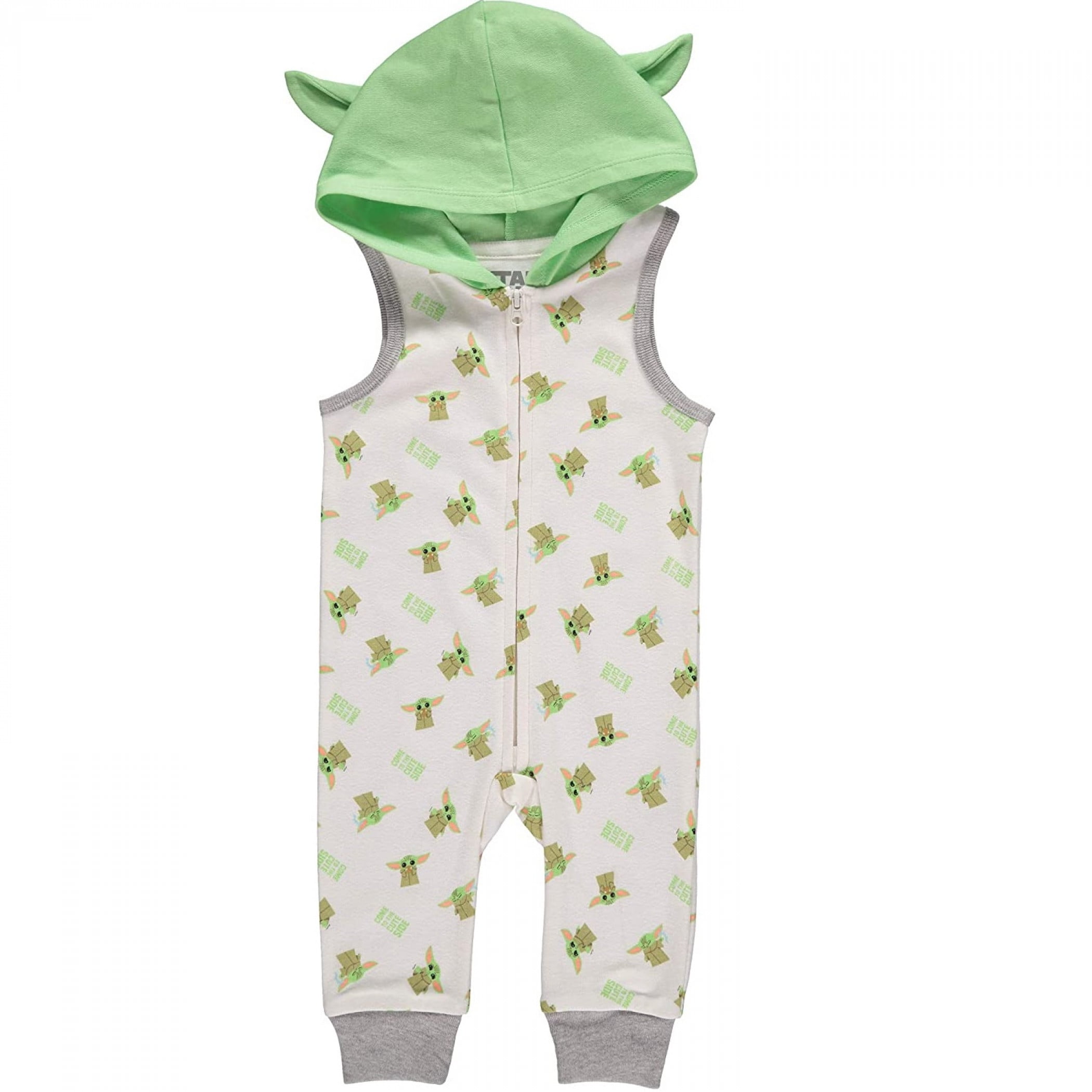 Star Wars The Mandalorian Child Sleeveless Romper With Hood-6-12