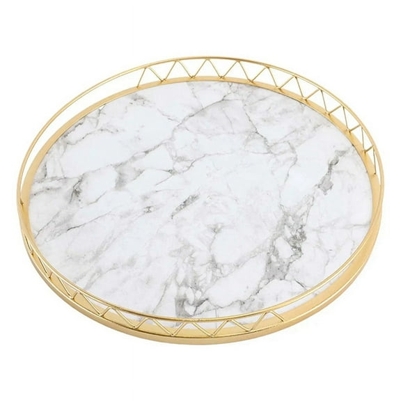 Round Household Simple Snack Dried Fruit Plate Small Dry Tea Table Tabletop Storage Light Luxury Marble P