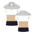 thumbnail image 4 of Klisyaur Color Block Blouses for Mens Short Sleeve Golf Collared Casual Fashion Lightweight Clothes Outfit, 4 of 5