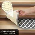 thumbnail image 4 of Set of 15 Skid-Resistant Carpet Stair Treads – Diamond Trellis Lattice – Misty Gray & Linen White – 9 In. X 36 In., 4 of 5