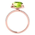 thumbnail image 4 of 2.30 Ct. Ttw Diamond And Cushion Cut Peridot Ring In 10K Rose Gold, 4 of 7