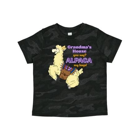 

Inktastic Cute Jumping Alpaca-Grandma s House You Say ALPACA My Bags! Gift Toddler Boy or Toddler Girl T-Shirt