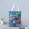 thumbnail image 2 of Robocar Poli Bolso de tela con estampado de lienzo para mujer, bolsa de compras reutilizable y estética, con cremallera interior, regalo para mujer,40*40cm., 2 of 6