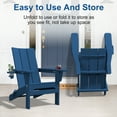 thumbnail image 3 of JUSTLET Outdoor Patio Chair with 2 Cup Holder, HDPE Folding Adirondack Chair, Navy Blue, 3 of 10