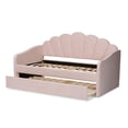 thumbnail image 5 of Pemberly Row Modern Pink Velvet Twin Size Daybed with Trundle, 5 of 11
