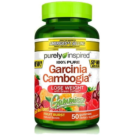 Purely Inspired 100% Pure Garcinia Cambogia Weight Loss Gummies, Fruit Burst, 50