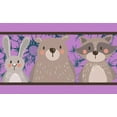 thumbnail image 1 of IBA Indianbeautifulart Purple Sloth|Bear & Rabbit Cartoon Fabric Laces For Crafts Printed Velvet Trim Fabric Sewing Border Ribbon Trims 9 Yards 3 Inches, 1 of 2